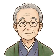 案内役の仕舞亭おさめ（安心させる顔）のイラスト