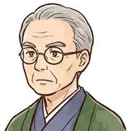 案内役の仕舞亭おさめ（真剣な顔）のイラスト